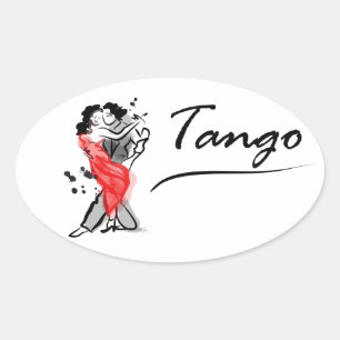 Tanzen-Tango Ovaler Aufkleber