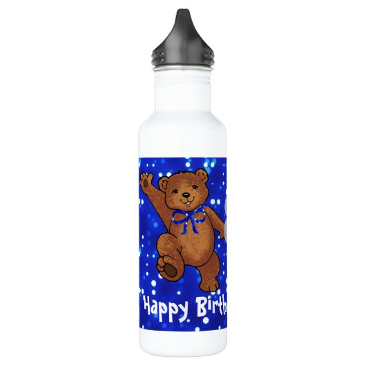 Tanzen-Teddybär-8. Geburtstag Edelstahlflasche (Links)