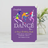 Tanzen-Teenager-Einladung Einladung (Stehend Vorderseite)