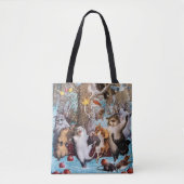 Tanzen-Tier-Party in der Holz-Taschen-Tasche Tasche (Vorderseite)