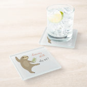 Tanzen-Trägheit | warum nicht? Glasuntersetzer (Schrägansicht)