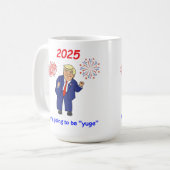 Tanzen Trump Design - "Yuge" Kaffeetasse (Vorderseite Links)