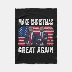 Tanzen Trump Santa und DJ Vance machen Weihnachten Fleecedecke