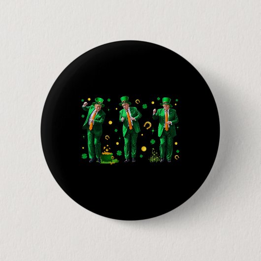 Tanzen Trump St. Patrick's Day Button (Vorderseite)