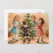 Tanzen um den Christbaum Feiertagspostkarte (Vorne/Hinten)