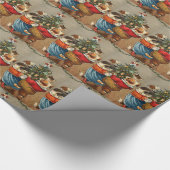 Tanzen um den Weihnachtsbaum Geschenkpapier (Ecke)