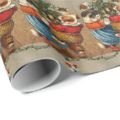 Tanzen um den Weihnachtsbaum Geschenkpapier (Rolleneckpunkt)