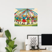 Tanzen um die Maypole - Kinderspielzeug Poster (Heimbüro)