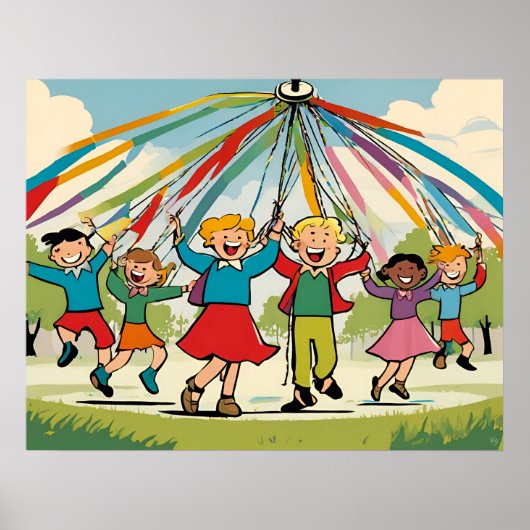 Tanzen um die Maypole - Kinderspielzeug Poster (Vorne)