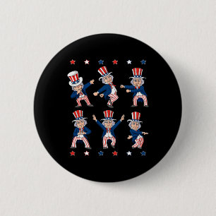 Tanzen Uncle Sam 4. Juli Jungs Kinder Patriotic Button