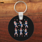 Tanzen Uncle Sam 4. Juli Jungs Kinder Patriotic Schlüsselanhänger (Rückseite)