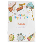 Tanzen und Kindergeburtstag Mittlere Geschenktüte (Rückseite)