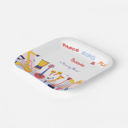 Tanzen und Kindergeburtstag Pappteller (Gewinkelt)