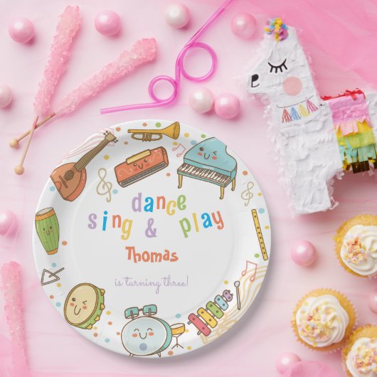 Tanzen und Kindergeburtstag Pappteller (Party)