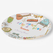 Tanzen und Kindergeburtstag Pappteller (Schrägansicht)