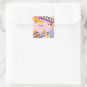 Tanzen und Kindergeburtstag Quadratischer Aufkleber (Tasche)