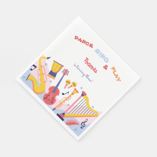 Tanzen und Kindergeburtstag Serviette (Ecke)