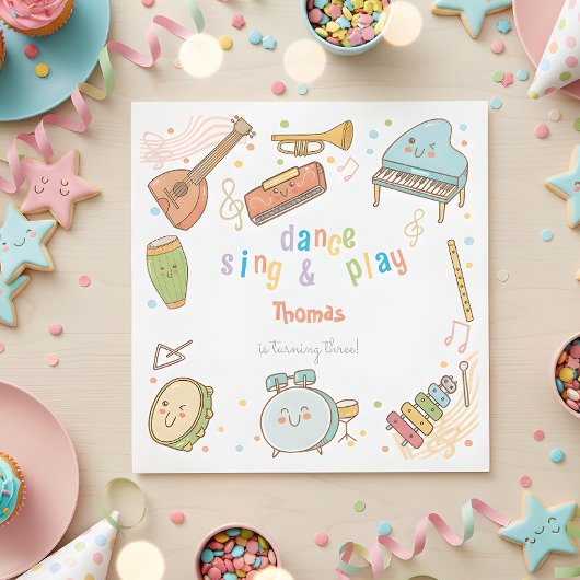 Tanzen und Kindergeburtstag Serviette