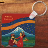 Tanzen unter dem Ararat-Schlüsselanhänger Schlüsselanhänger (Rückseite)