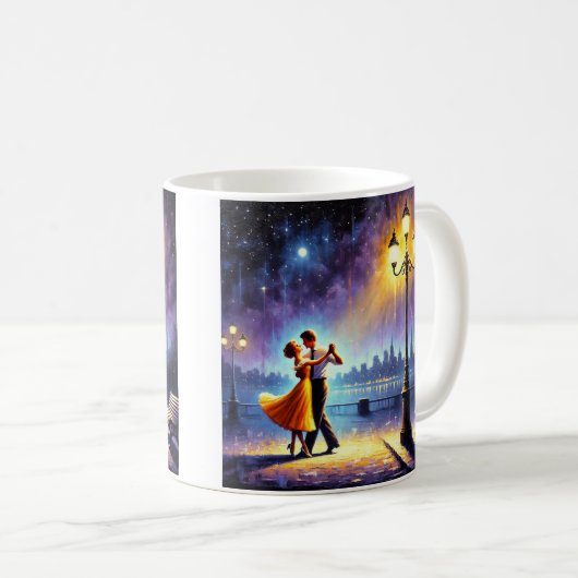Tanzen unter dem Laternenpfahl Kaffeetasse (VorderseiteRechts)