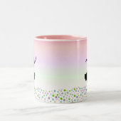 Tanzen unter die Sterne - rosa Sonnenuntergang Zweifarbige Tasse (Mittel)