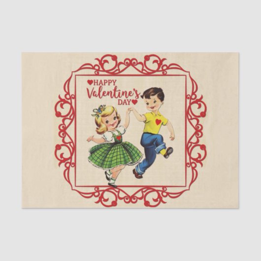 Tanzen Valentine Sweethearts Tissue Seidenpapier (Vorderseite)