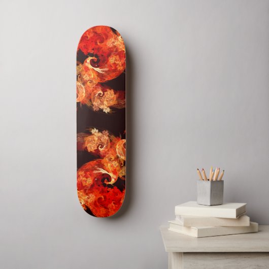 Tanzen von Feuervögeln Abstrakt Art Skateboard (Wandkunst)