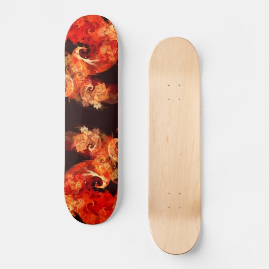 Tanzen von Feuervögeln Abstrakt Art Skateboard (Vorderseite)