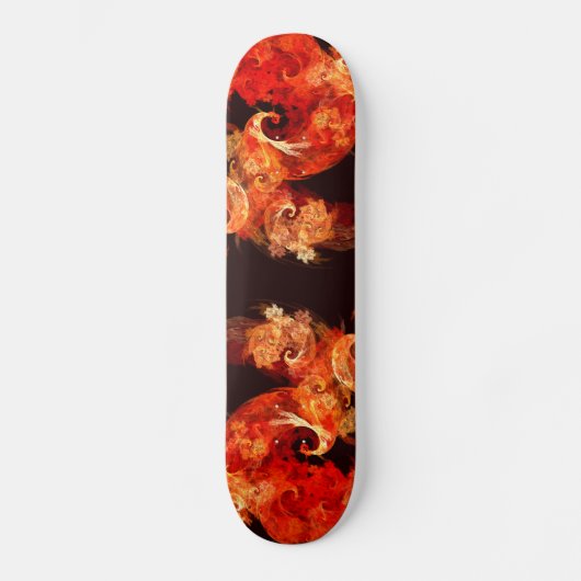 Tanzen von Feuervögeln Abstrakt Art Skateboard (Vorderseite)