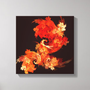 Tanzen von Feuervögeln Abstrakt Schwarz und Weiß Leinwanddruck