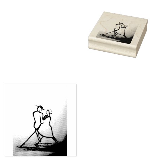 Tanzen weg vom Abend Gummistempel (Stempel)