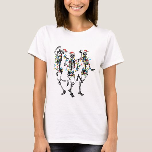 Tanzen Weihnachten Skeleton T Shirt (Vorderseite)