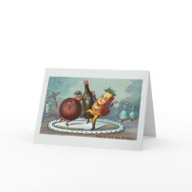 "Tanzen-Weihnachtsnahrung!" Vintage Karte