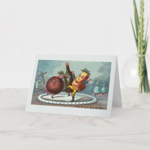 "Tanzen-Weihnachtsnahrung!" Vintage Karte