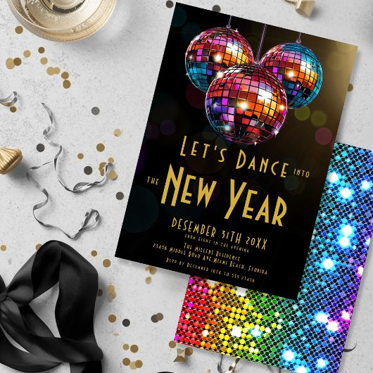 Tanzen wir Disco Neujahr Einladung