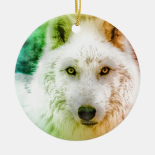 Tanzen-Wolf Keramik Ornament