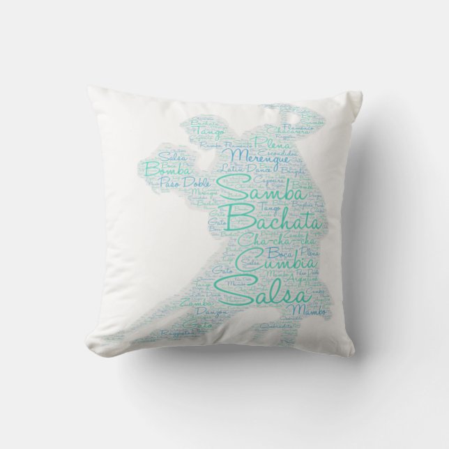 Tanzen Word Art Couple Bachata Salsa Kissen (Vorderseite)
