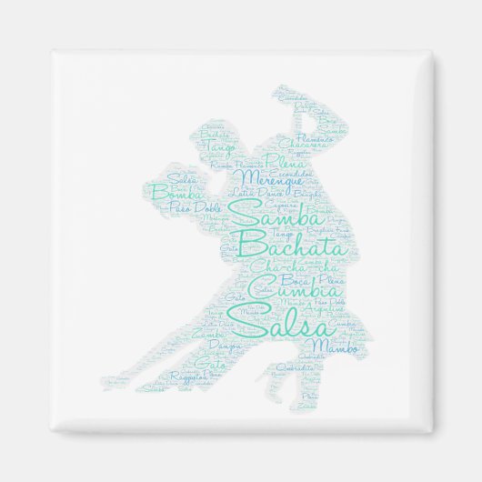 Tanzen Word Art Couple Bachata Salsa Magnet (Vorne)