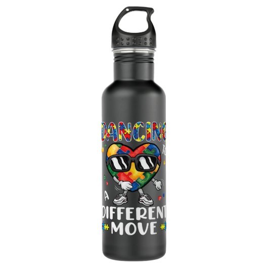 Tanzen zu einer anderen Autismus-Bewusstseinsbildu Edelstahlflasche (Vorderseite)