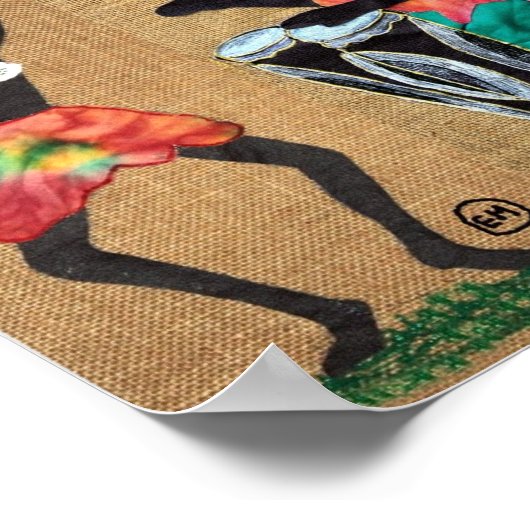 Tanzen zu Trommeln Poster (Ecke)