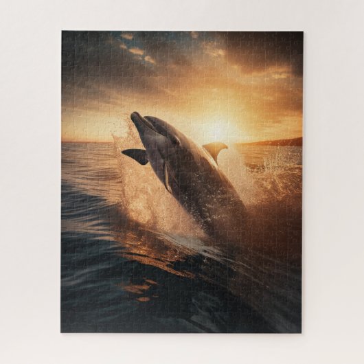 Tanzen zur Morgensonne - Dolphin Jigsaw Puzzle (Vertikal)