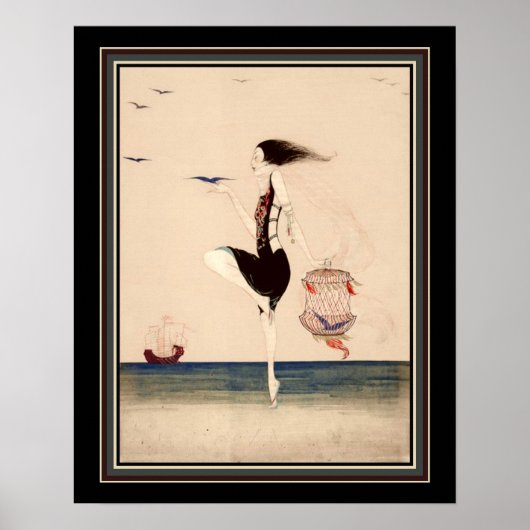 "Tanzend am Ufer" ca. 1916 Poster (Vorne)