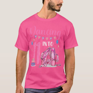 Tanzend in den 11. Geburtstag Ballerina Ballett 11 T-Shirt