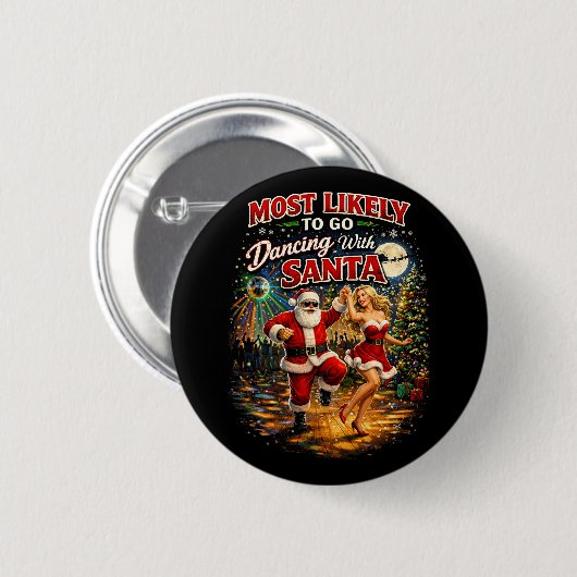Tanzend mit dem Weihnachtsmann Button (Vorne & Hinten)