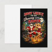 Tanzend mit dem Weihnachtsmann Dankeskarte (Vorne/Hinten)