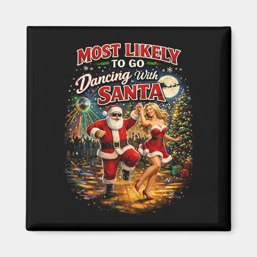 Tanzend mit dem Weihnachtsmann Magnet (Vorne)