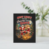 Tanzend mit dem Weihnachtsmann Postkarte (Stehend Vorderseite)