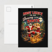 Tanzend mit dem Weihnachtsmann Postkarte (Vorne/Hinten)