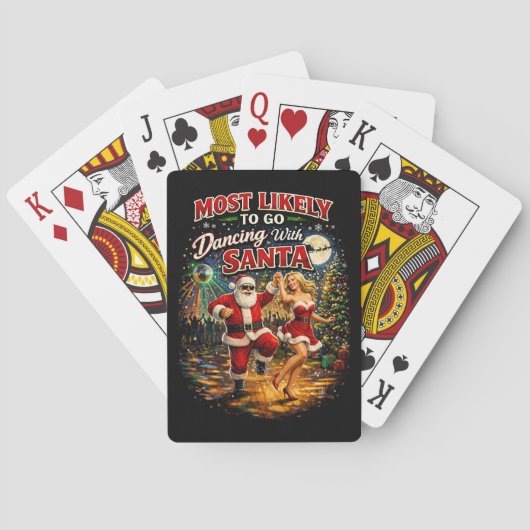 Tanzend mit dem Weihnachtsmann Spielkarten (Rückseite)