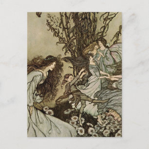 „Tanzend mit den Feen“ von Arthur Rackham Postkarte